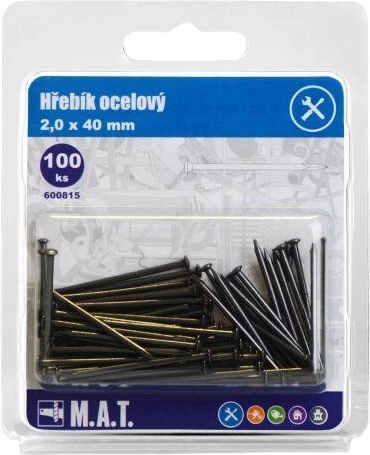 Ατσάλινα καρφιά 40 × 2,0 mm (100 τεμ.)