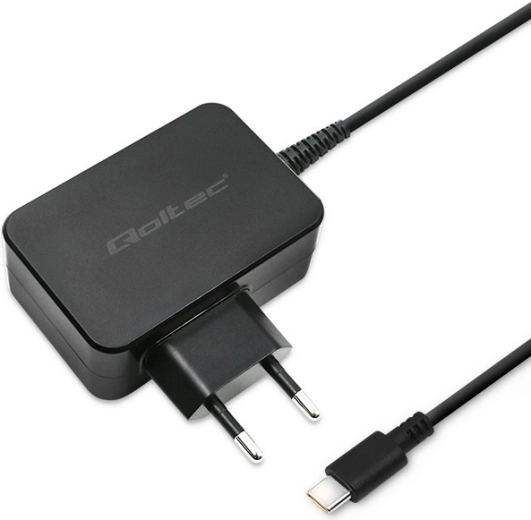 QOLTEC επιτοίχιος φορτιστής usb‑c 65 w με power delivery και quick charge, μαύρος