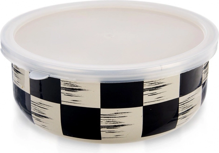 Εμαγιέ μπολ με καπάκι Σκακιέρα 19 cm, 1,5 l