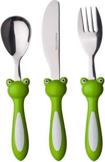 Παιδικά μαχαιροπίρουνα FROG, σετ 3 τεμαχίων με πλαστική λαβή