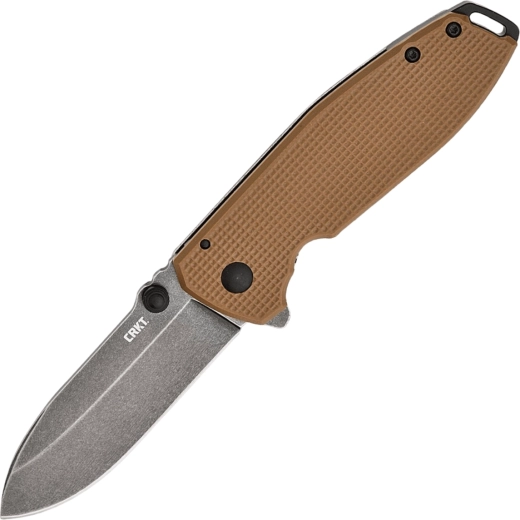 CRKT Squid XM καφέ πτυσσόμενο μαχαίρι τσέπης 7,5 cm, Black Stonewash, G10