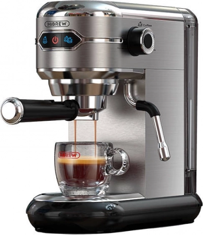 Καφετιέρα espresso με μοχλό HiBREW με αφροποιητή γάλακτος