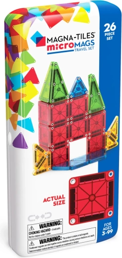 Magna-tiles μαγνητικό κατασκευαστικό σετ microMAGS ταξιδιωτικό σετ 26 τεμαχίων