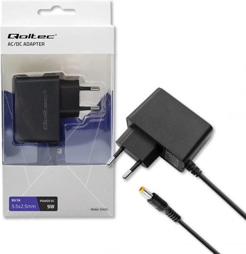 Φορτιστής Qoltec 9W 9V 1A με σύνδεσμο 5.5x2.5mm