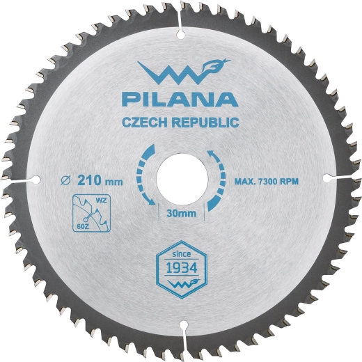 Δίσκος πριονιού PILANA 210 mm, 60 δόντια, WZ για ξύλο