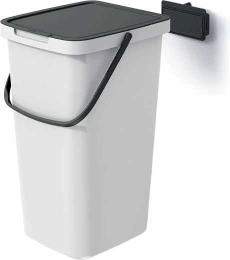 Κάδος απορριμμάτων SYSTEMA Q COLLECT 25 l, σταχτί γκρι με μαύρο καπάκι