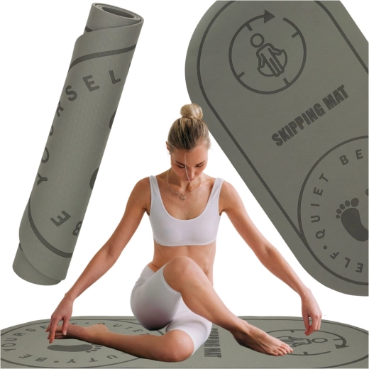 Fitness στρώμα για άσκηση γιόγκα και άλματα, γκρι, 125x61,5x0,6 cm