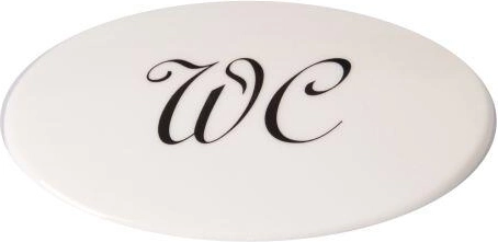 Πινακίδα πόρτας WC για σετ, λευκό πλαστικό