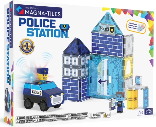 Magna-Tiles μαγνητικό σετ κατασκευών αστυνομικού τμήματος (35 κομμάτια)