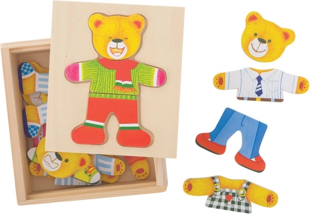 Puzzle ντυσίματος κύριος αρκούδος από Bigjigs Toys