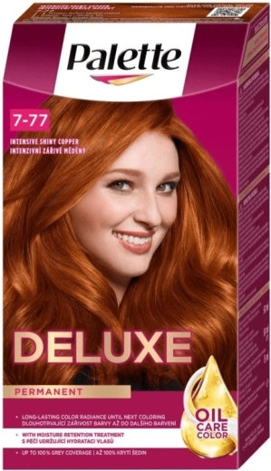 Palette Deluxe 7-77 έντονη λαμπερή χάλκινη βαφή μαλλιών 50 ml