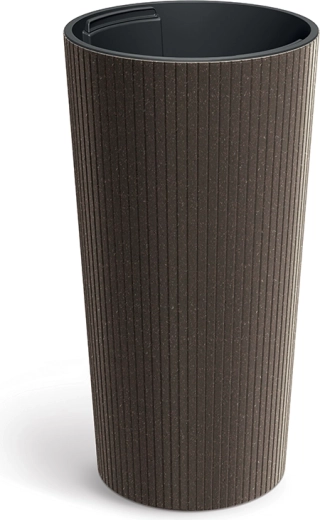 Γλάστρα Lamia Slim Eco Wood 25 cm καφέ