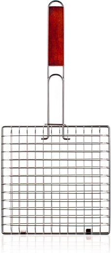 Τετράγωνη σχάρα ψησίματος 22 × 22 cm με ξύλινη λαβή