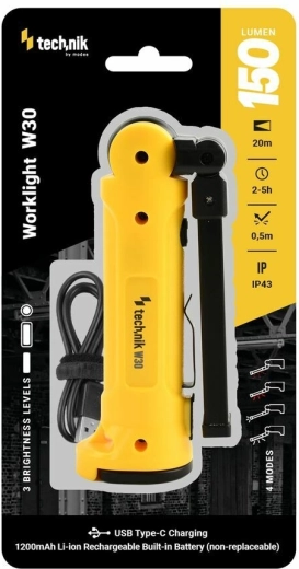 Technik W30 επαναφορτιζόμενος φακός εργασίας COB LED 150 lm με κόκκινο φως