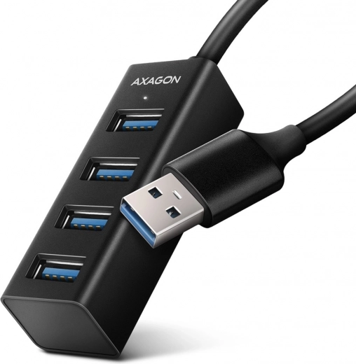 Axagon HUE-M1A μίνι μεταλλικό USB hub 4 θυρών USB 3.2 Gen 1 με καλώδιο 20 cm