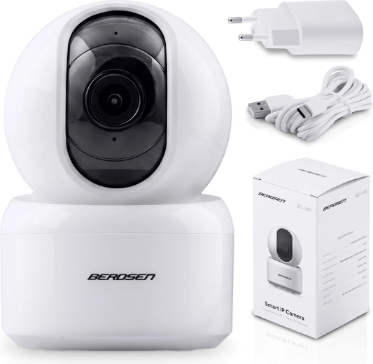 Περιστρεφόμενη IP κάμερα Wi‑Fi Berdsen 3 Mpx για οικιακή παρακολούθηση και ηλεκτρονική νταντά