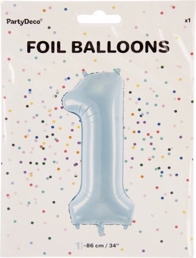 Μπλε μπαλόνι αλουμινίου αριθμός 1 86 εκ.