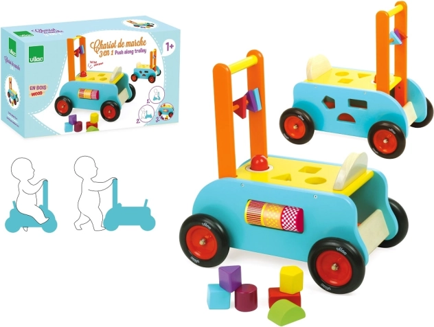 Vilac πολυλειτουργικό ξύλινο οχηματάκι 3 σε 1 για παιδιά