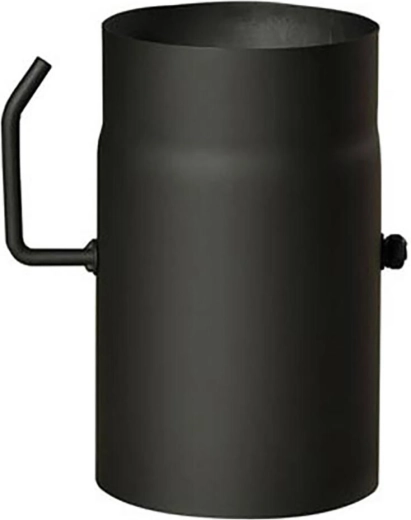 Καπναγωγός σωλήνας με κλαπέτο 180 mm, μήκος 250 mm, ατσάλι 1,5 mm, μαύρο