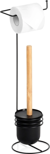 Βάση για χαρτί υγείας με βούρτσα, μαύρη, 53 cm