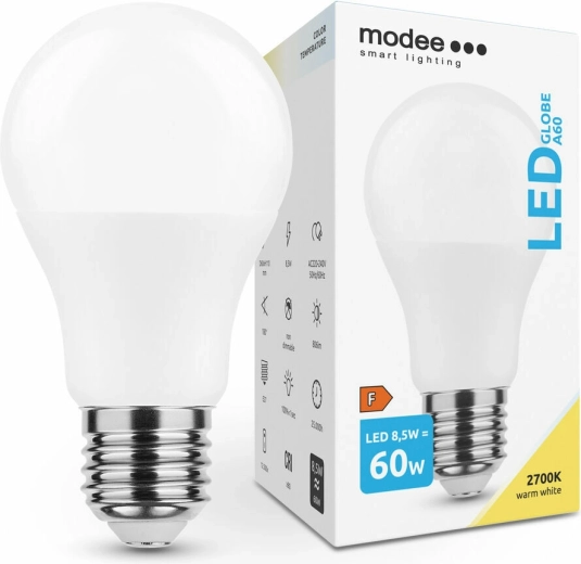 Modee Smart Lighting LED λάμπα A60 8,5 W E27, 806 lm, θερμό λευκό
