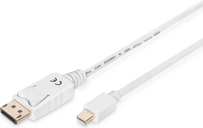 Λευκό καλώδιο DisplayPort 4K 60Hz miniDP σε DP 2 μ.