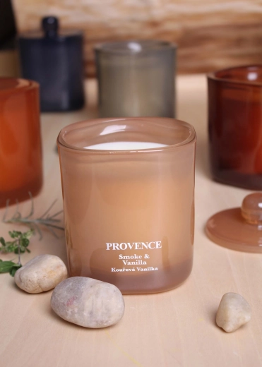 Αρωματικό κερί σε γυάλινο δοχείο Provence Smoke Vanilla, 25 ώρες