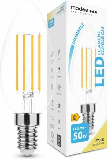 Λαμπτήρας LED κεράκι C35 7 W E14 806 lm θερμό λευκό, ντιμαριζόμενος
