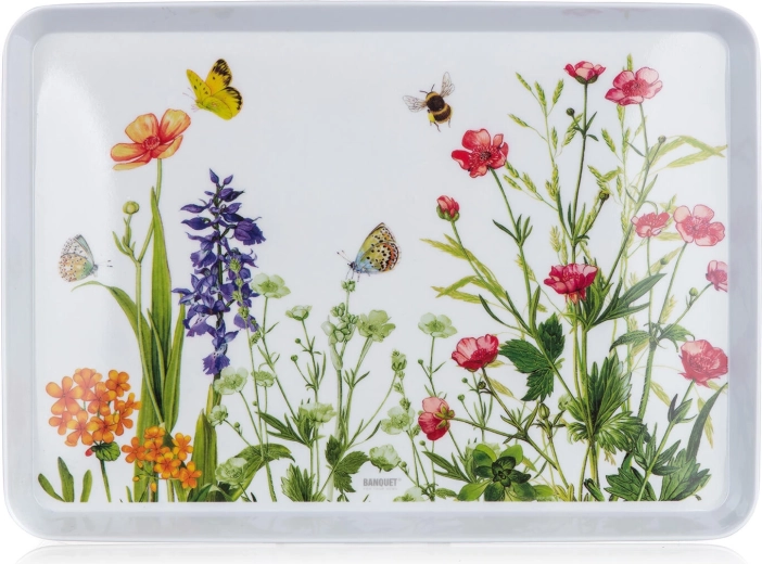 Δίσκος μελαμίνης MEADOW 30 × 21,5 cm, λευκός
