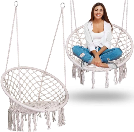 Κρεμαστή πολυθρόνα boho μπεζ
