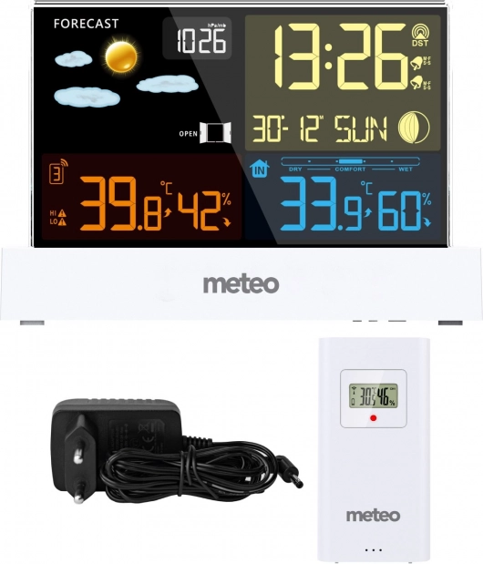 Meteo SP110B ασύρματος μετεωρολογικός σταθμός με DCF, λευκός