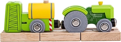 Bigjigs Rail τρακτέρ με ρυμουλκούμενο – πράσινο