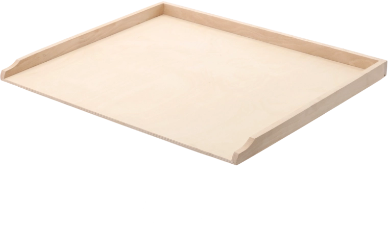Ξύλινη επιφάνεια εργασίας κουζίνας 61 × 51 cm με υπερυψωμένα χείλη