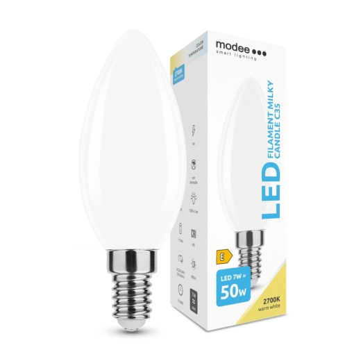 LED λάμπα τύπου κερί E14 7W θερμό λευκό Modee Smart Lighting Milky Candle C35