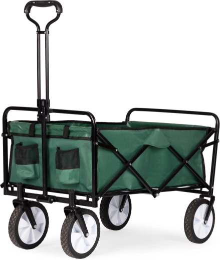 Αναδιπλούμενο μεγάλο καρότσι μεταφοράς για κήπο και παραλία, πράσινο - 1 τεμάχιο