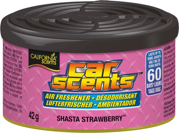 California Scents Shasta Strawberry – αρωματικό αυτοκινήτου σε μεταλλικό κουτί