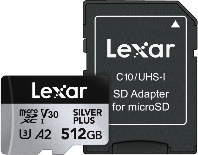 Κάρτα microSD 512 GB Silver Plus (C10, A2, U3, V30) 205/150 MB/s