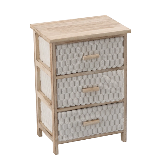 Κομότα με 3 υφασμάτινα συρτάρια 40 × 29 × 58 cm