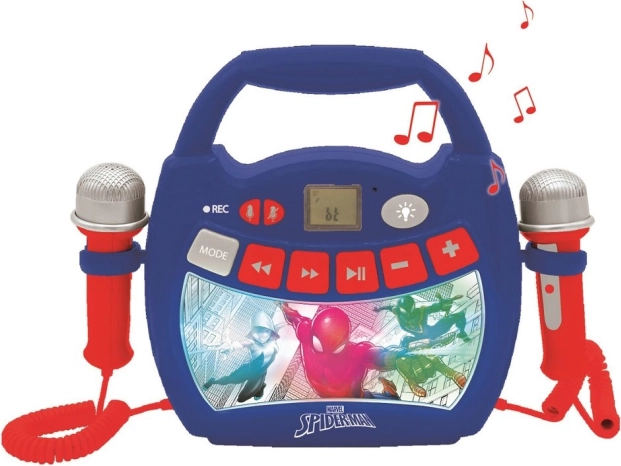 Παιδικό karaoke player με φώτα SPIDER-MAN με Bluetooth και 2 μικρόφωνα