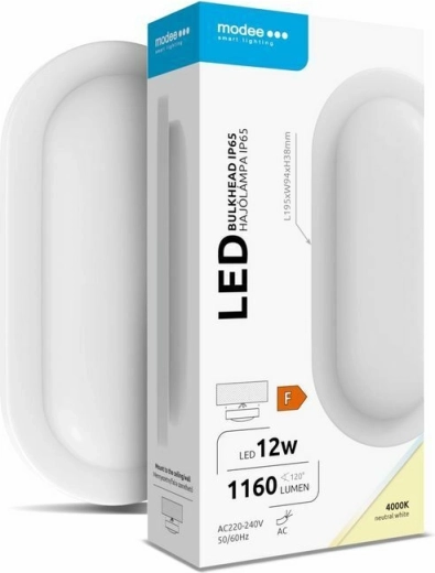 Οβάλ LED φωτιστικό τοίχου/οροφής Modee Bulkhead 12 W 4000 K 1160 lm, λευκό