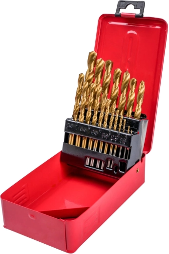 Σετ τρυπανιών μετάλλου HSS‑TiN 1–10 mm, 19 τεμ.