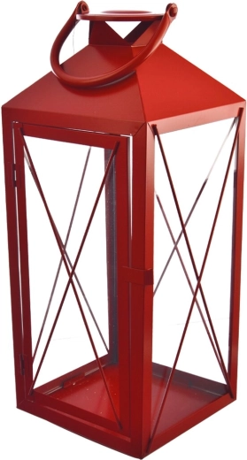 Μεγάλο μεταλλικό φανάρι κόκκινο 47 cm