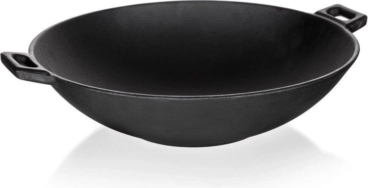 Μαντεμένιο wok 36,5 cm EXCELLENT, μαύρο