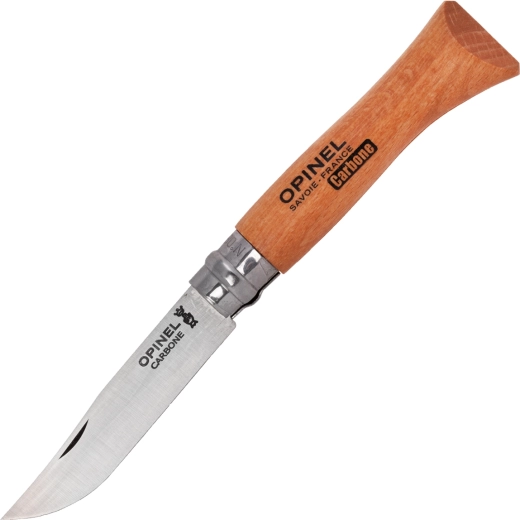 Opinel n°6 Carbon πτυσσόμενο σουγιάς τσέπης 7 cm, ξύλο οξιάς