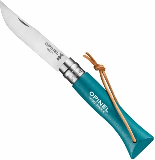 Opinel N°06 Trekking πτυσσόμενο μαχαίρι τσέπης, τιρκουάζ, ξύλο οξιάς, 7 cm
