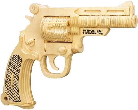 Woodcraft ξύλινο 3D παζλ πιστόλι S&W, 106 τεμάχια