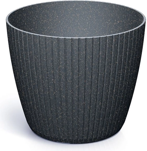Γλάστρα Lamia Eco Wood ανθρακί 13,8 cm