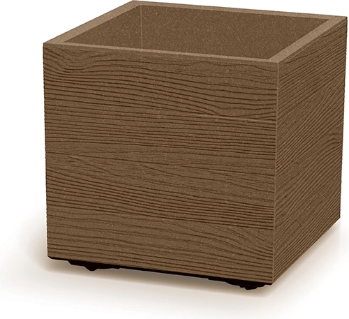 Γλάστρα Madera Square Eco Wood 38,5 cm – τετράγωνη πλαστική γλάστρα με απομίμηση ξύλου