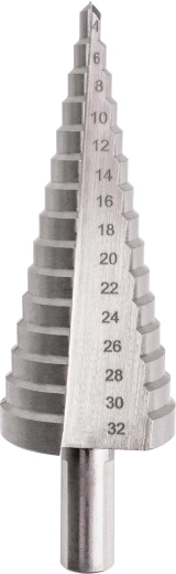 Βηματικό τρυπάνι HSS 4–32 mm, 15 βαθμίδων