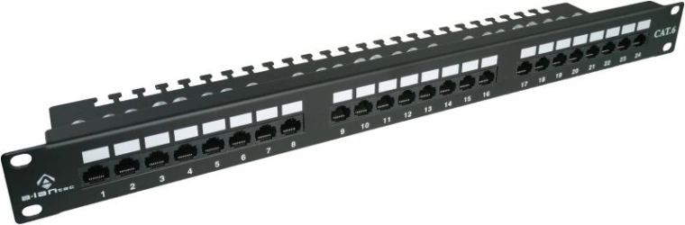 Patch panel UTP κατ. 6, 24 θύρες, LSA με ράφι, 1U